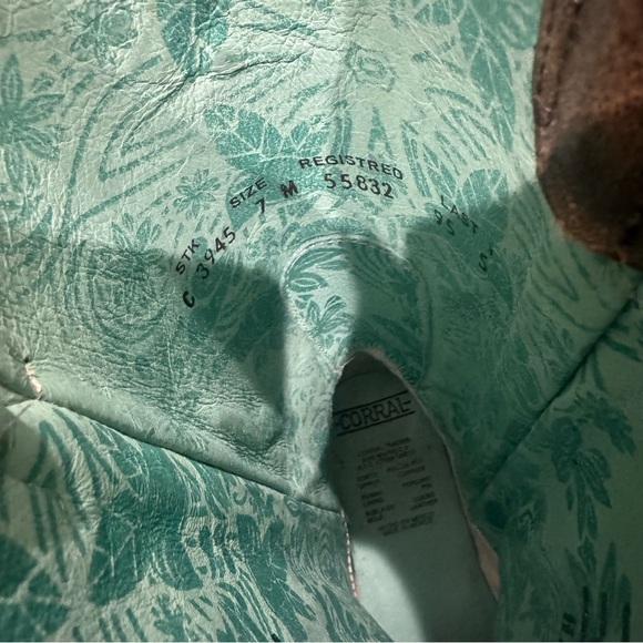 Corral Star Stud Embroid 13” Black Orix Overlay Cowboy Leather Boot C3945 - Picture 11 of 13